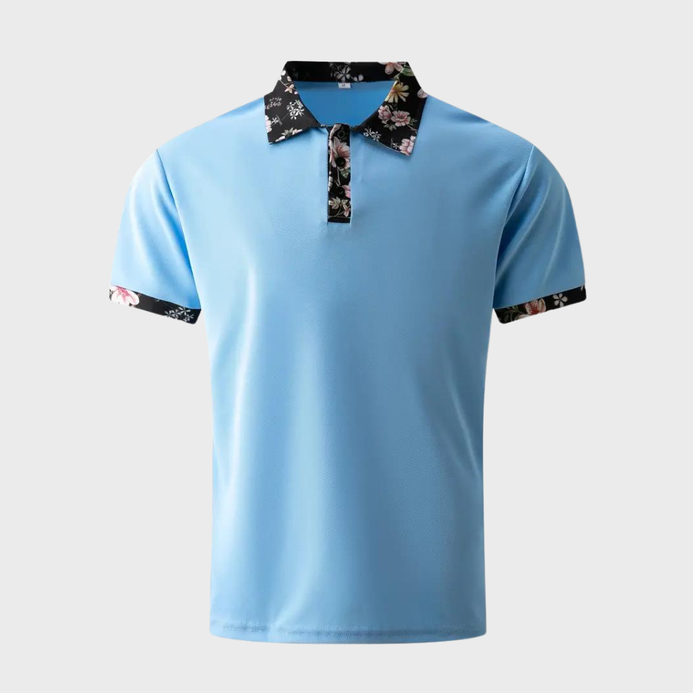 Men's Polo with Subtle Print - Noah-Black-XS-State of Style