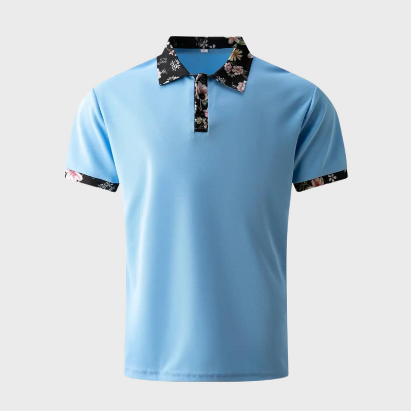 Men's Polo with Subtle Print - Noah-Black-XS-State of Style