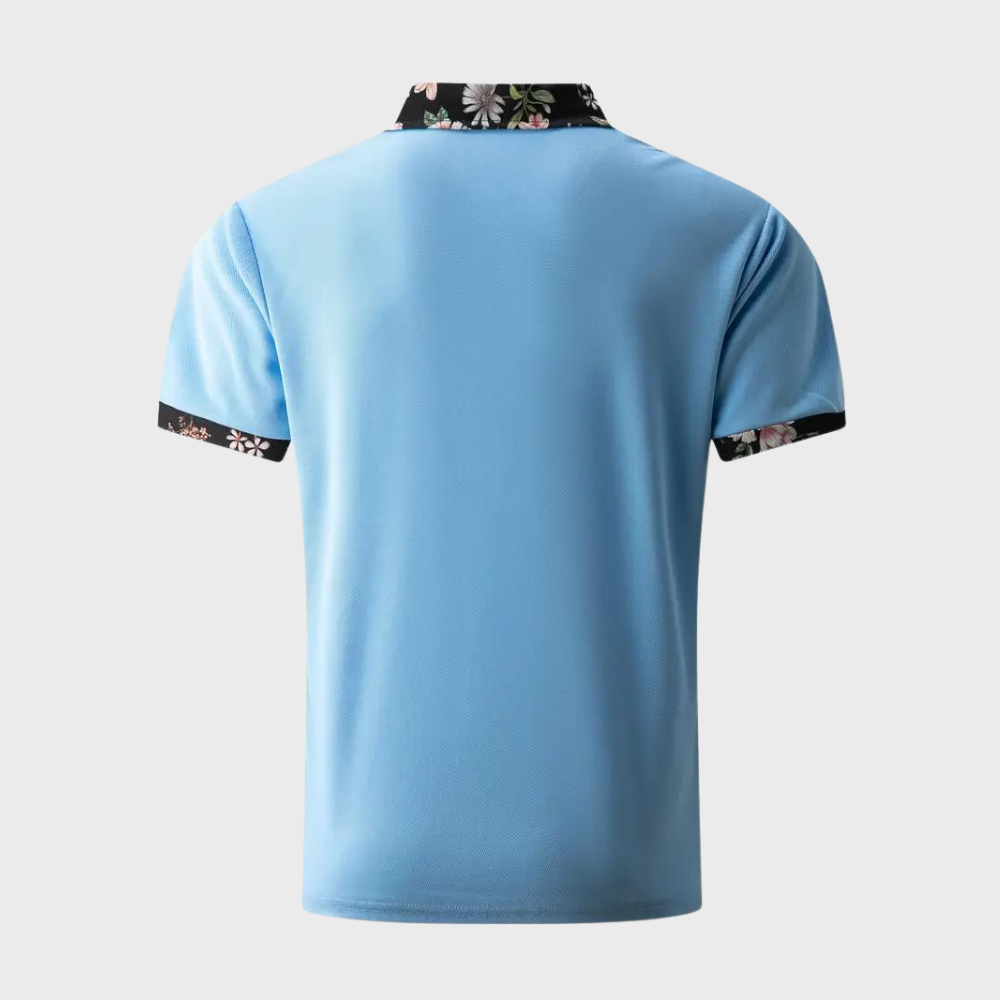 Men's Polo with Subtle Print - Noah-Black-XS-State of Style