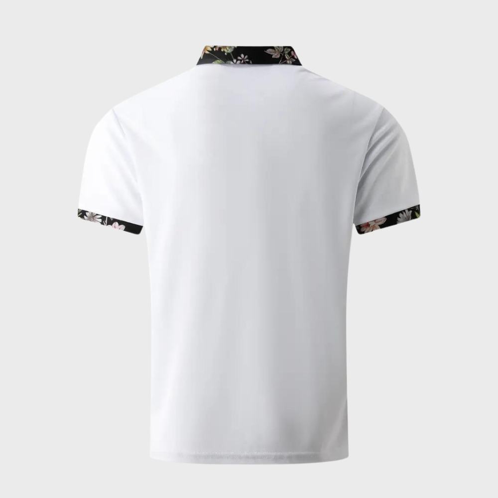 Men's Polo with Subtle Print - Noah-Black-XS-State of Style