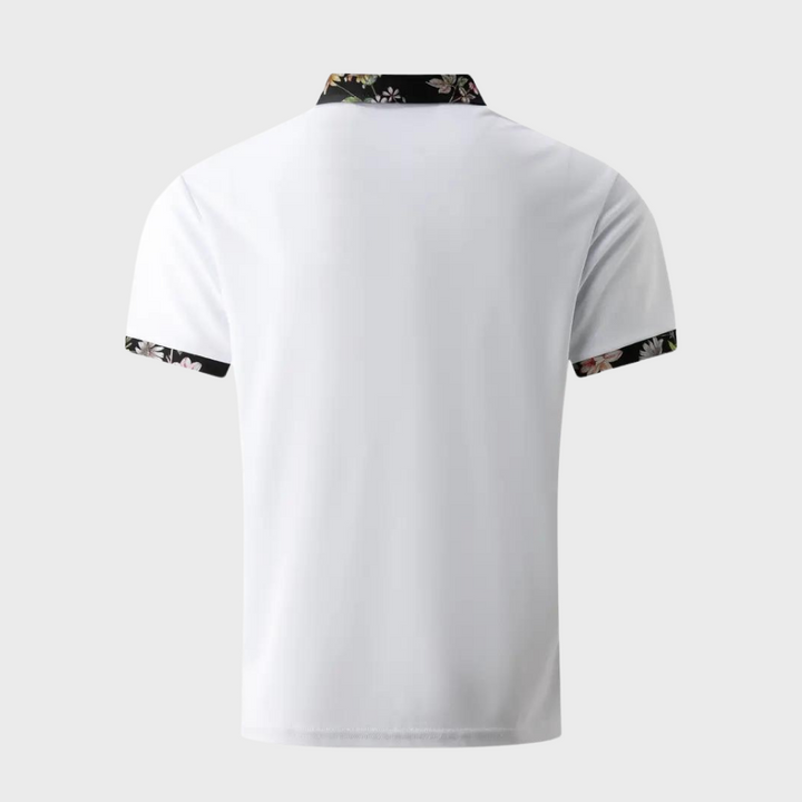 Men's Polo with Subtle Print - Noah-Black-XS-State of Style