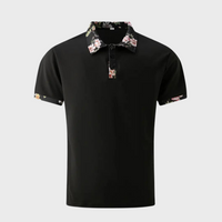 Men's Polo with Subtle Print - Noah-Black-XS-State of Style