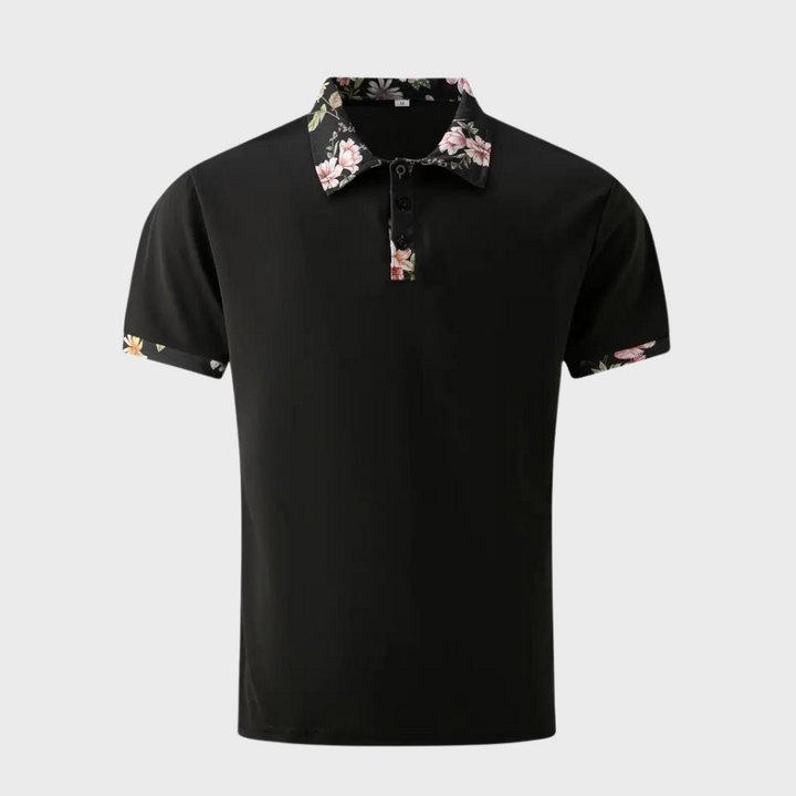 Men's Polo with Subtle Print - Noah-Black-XS-State of Style