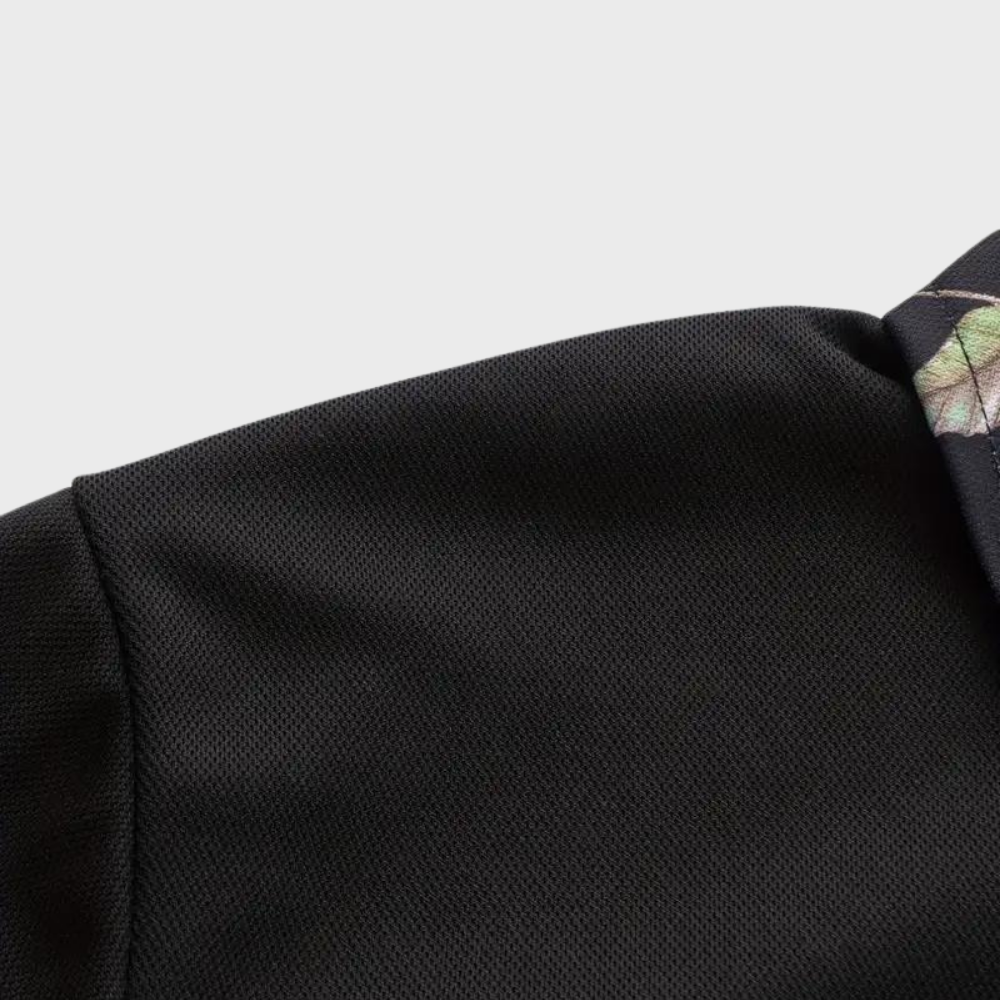 Men's Polo with Subtle Print - Noah-Black-XS-State of Style