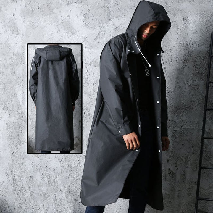 Men’s Rain Jacket with Hood - Nimbus-Black-M-State of Style