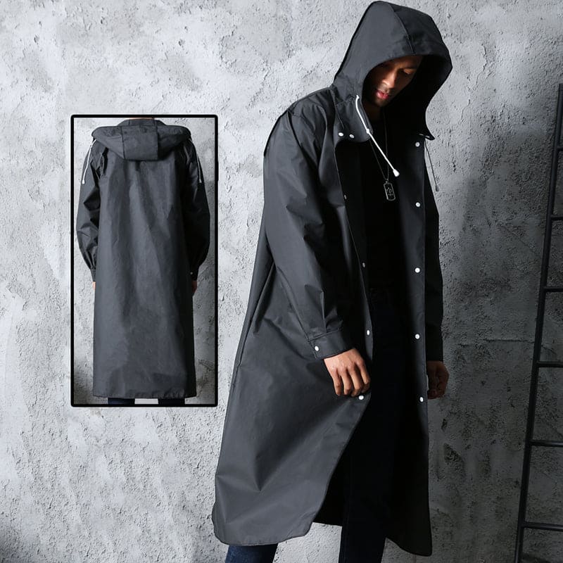 Men’s Rain Jacket with Hood - Nimbus-Black-M-State of Style