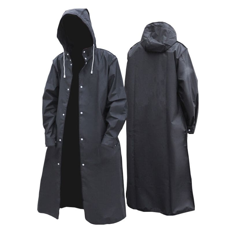 Men’s Rain Jacket with Hood - Nimbus-Black-M-State of Style