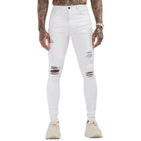 Men's Ripped Skinny Jeans | Trendy & Comfortable-White-30-State of Style