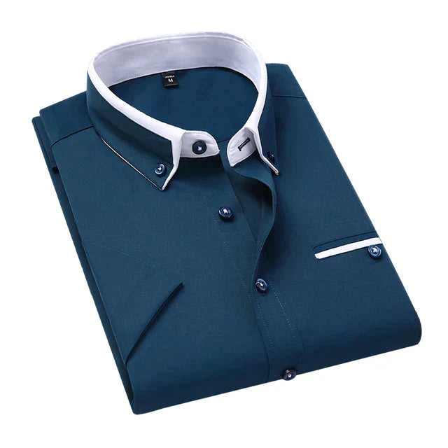 Men's Short Sleeve Shirt - Victor-Blue-M-State of Style