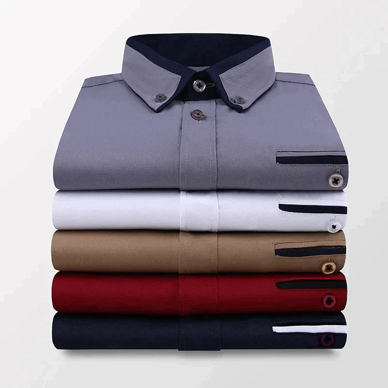 Men's Short Sleeve Shirt - Victor-Dark blue-M-State of Style
