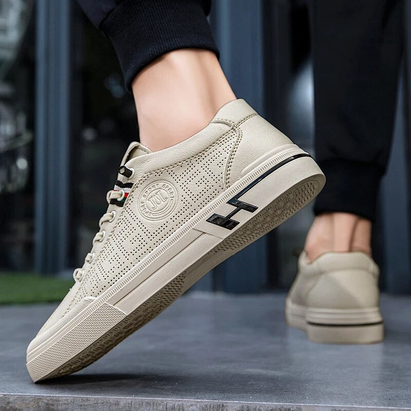 Men's sneakers made of perforated leather with a lightweight design – Ethan-White-6-State of Style
