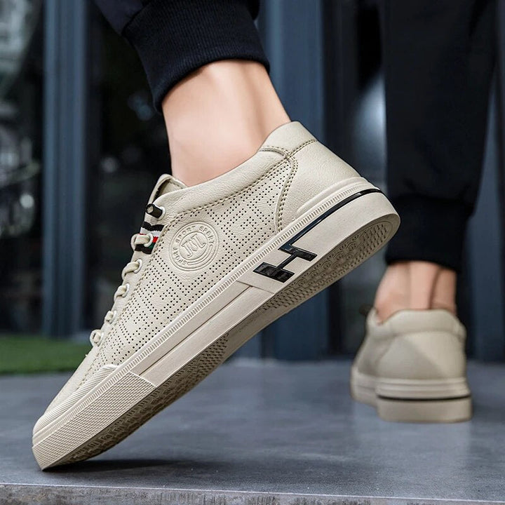 Men's sneakers made of perforated leather with a lightweight design – Ethan-White-6-State of Style