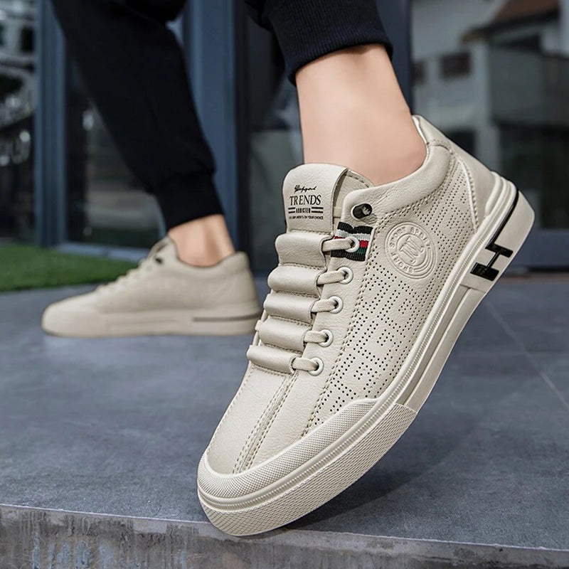 Men's sneakers made of perforated leather with a lightweight design – Ethan-White-6-State of Style