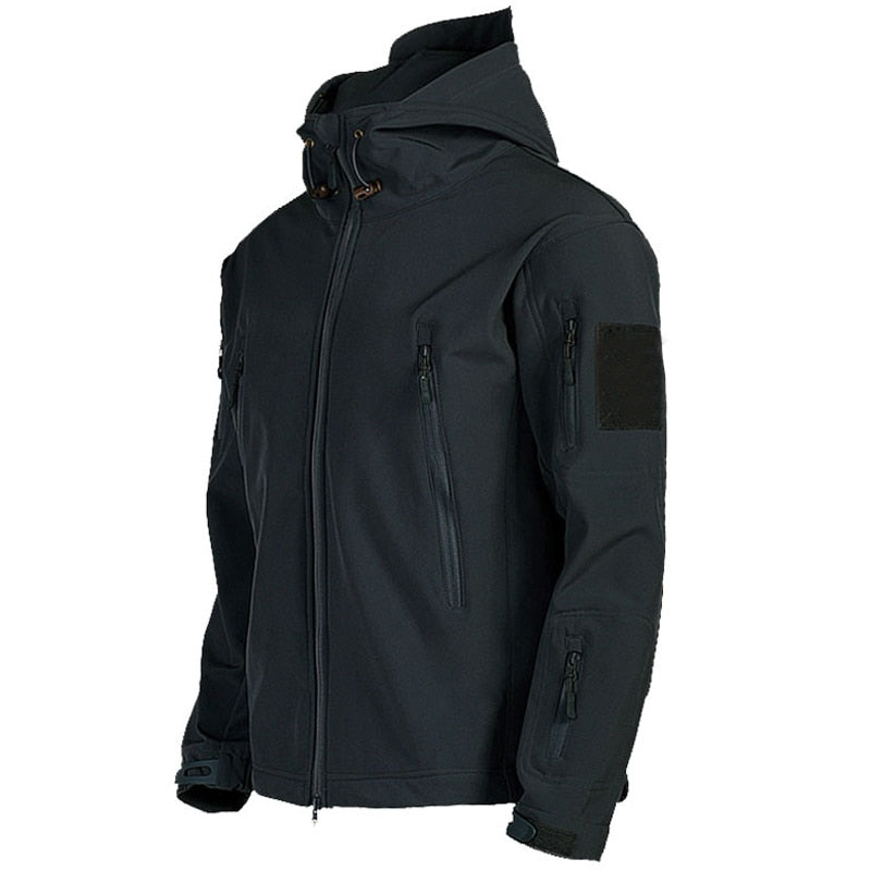 Men’s Softshell Jacket with Hood - Titan-Black-S-State of Style