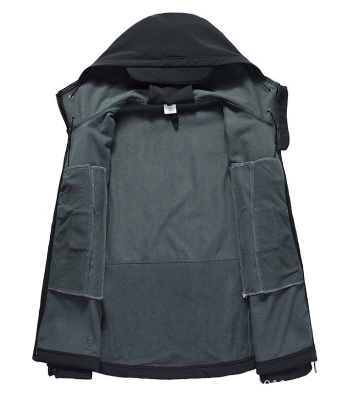 Men's Softshell Jacket with Hoodie - Titan-Black-S-State of Style