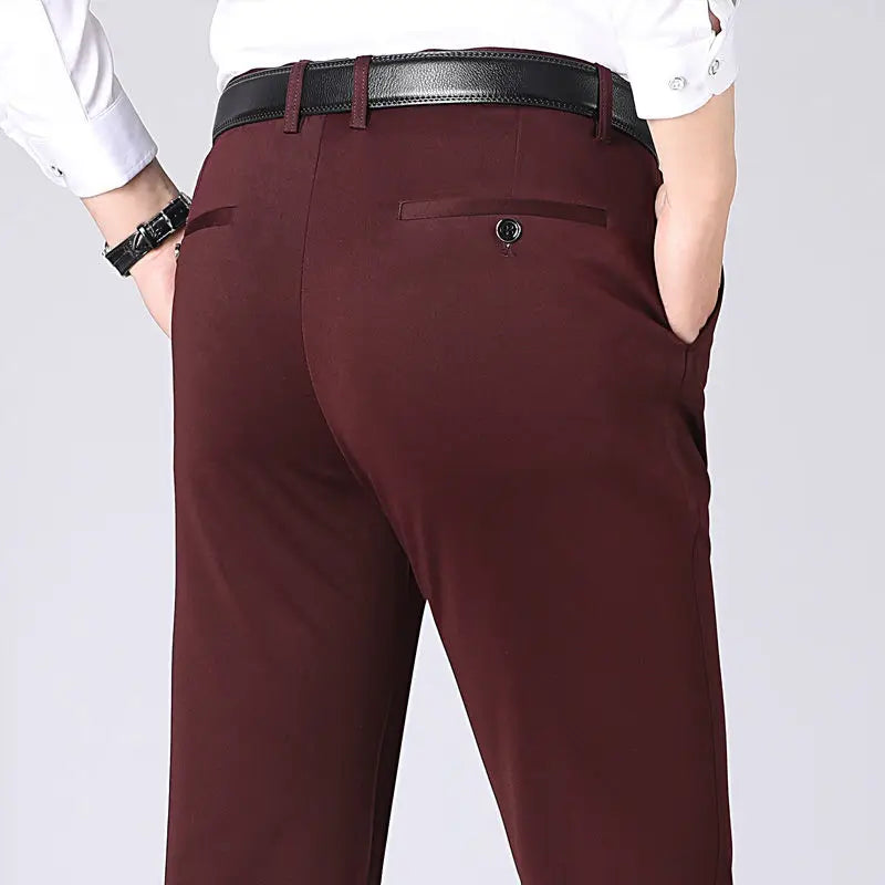 Men's Stretch Trousers - Leo-Red-29-State of Style