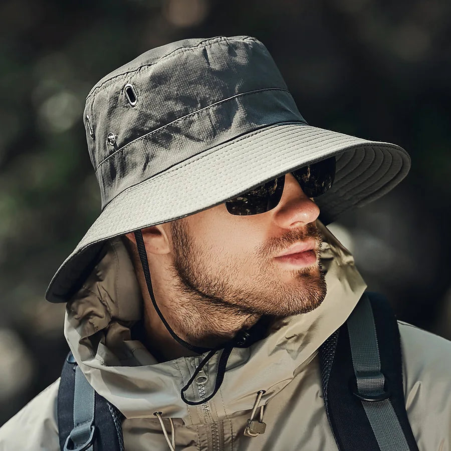 Men's Summer Fishing Hat with UV Protection – Bram-Black-State of Style