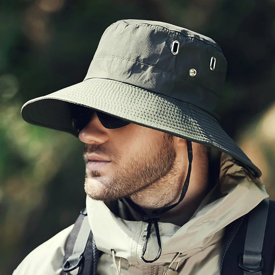 Men's Summer Fishing Hat with UV Protection – Bram-Black-State of Style