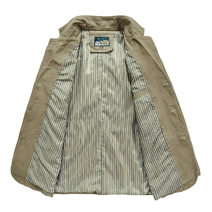 Men's Summer Jacket in Vintage and Military Styles – Viktor-Khaki-S-State of Style