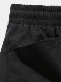 Men's Summer Shorts with Letter Print Street Style Look - Milan-Black-S(46)-State of Style