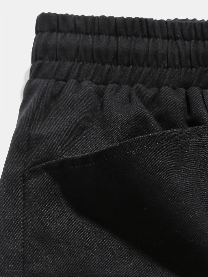 Men's Summer Shorts with Letter Print Street Style Look - Milan-Black-S(46)-State of Style