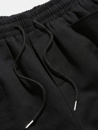 Men's Summer Shorts with Letter Print Street Style Look - Milan-Black-S(46)-State of Style