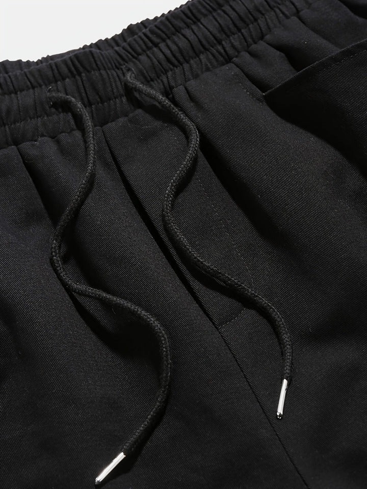 Men's Summer Shorts with Letter Print Street Style Look - Milan-Black-S(46)-State of Style