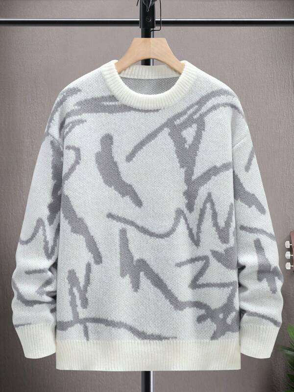Men's Sweater with Graphic Print - Arvid-Black-S-State of Style