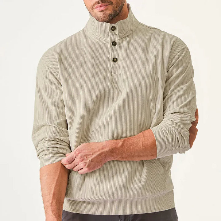 Men's Sweater with Stand-Up Collar - Liam-Apricot-S-State of Style