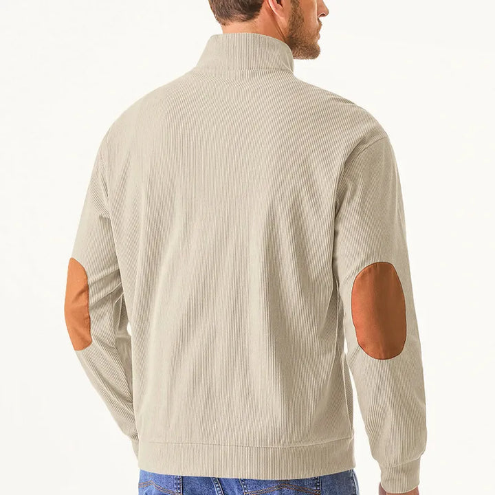 Men's Sweater with Stand-Up Collar - Liam-Apricot-S-State of Style