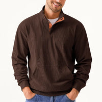 Men's Sweater with Stand-Up Collar - Liam-Apricot-S-State of Style