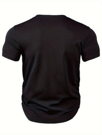 Men's T-shirt with Deep V-neck and Texture – Rafael-White-S-State of Style