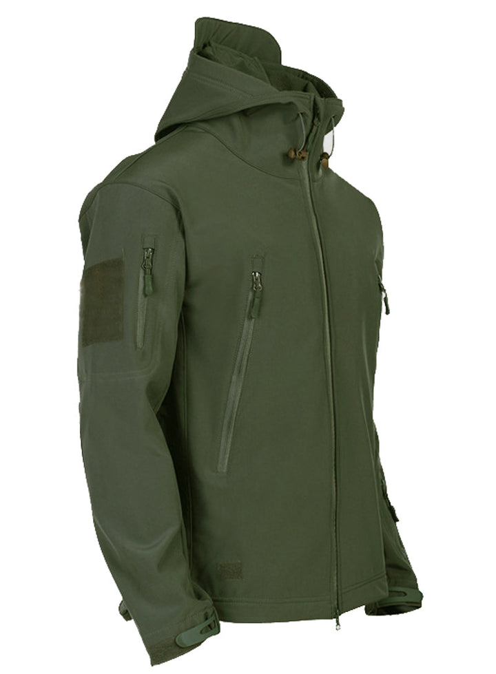 Men's Tactical Waterproof Windproof Softshell Jacket with Hood - Kai-Black-S-State of Style