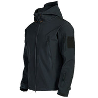 Men's Tactical Waterproof Windproof Softshell Jacket with Hood - Kai-Black-S-State of Style