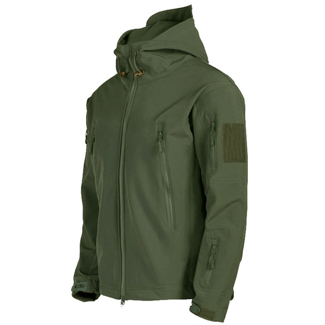 Men's Tactical Waterproof Windproof Softshell Jacket with Hood - Kai-Green-S-State of Style