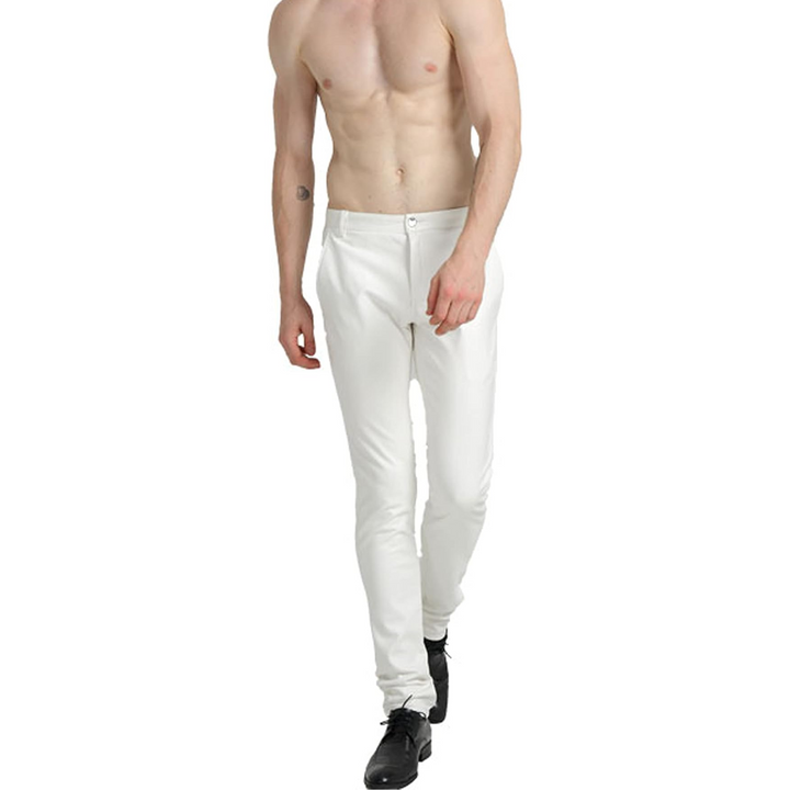 Men's Tapered Faux Leather Biker Pants - Bernard-Black-28-State of Style