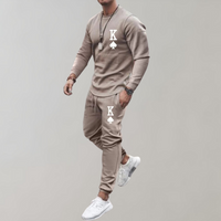 Men's Tracksuit with Letter Print - Thor-Khaki-S-State of Style