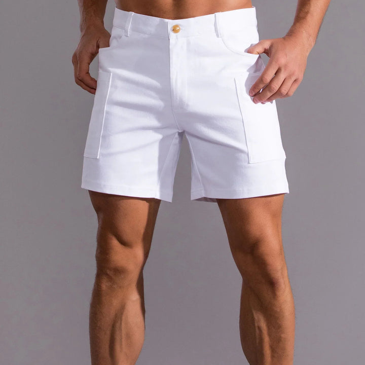 Men's utility shorts made from stretch cotton blend – Finn-White-XS-State of Style
