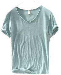 Men's V-Neck Linen Shirt – Luca-Light green-M-State of Style