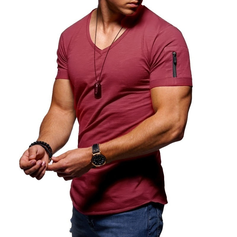 Men's V-neck Sports Shirt – Milan-Bordeaux red-S-State of Style