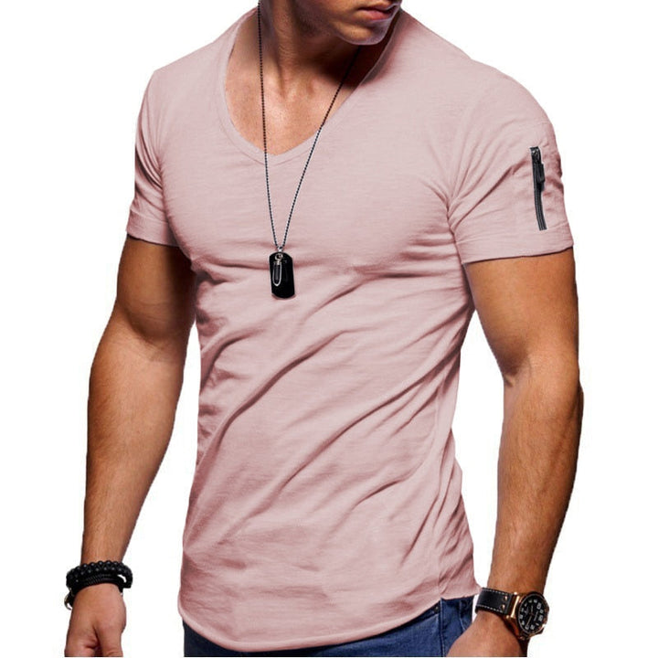Men's V-neck Sports Shirt – Milan-Old pink-S-State of Style