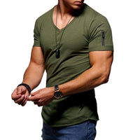 Men's V-neck Sports Shirt – Milan-Olive green-S-State of Style
