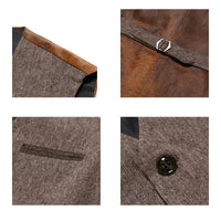 Men's Vintage V-Neck Reversible Vest - Nathan-Brown-M-State of Style