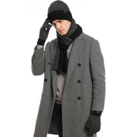 Men's Winter Beanie & Gloves Set - Victor-Black/Grey-State of Style