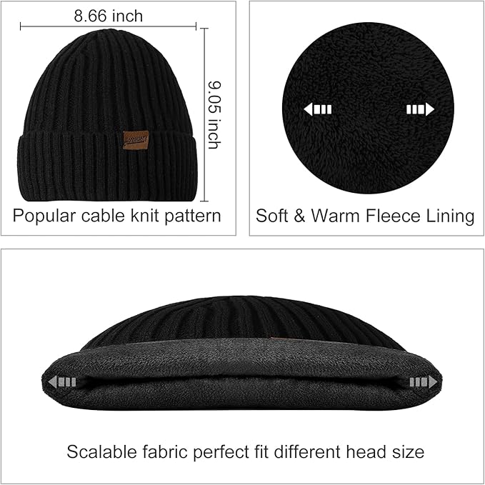 Men's Winter Beanie & Gloves Set - Victor-Dark blue-State of Style
