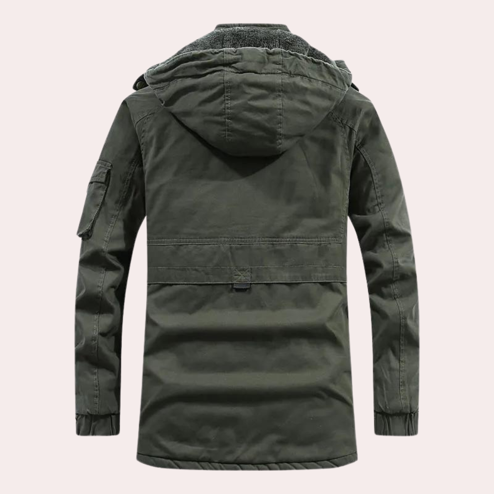 Men's Winter Jacket with Warm Hood - Logan-Green-S-State of Style