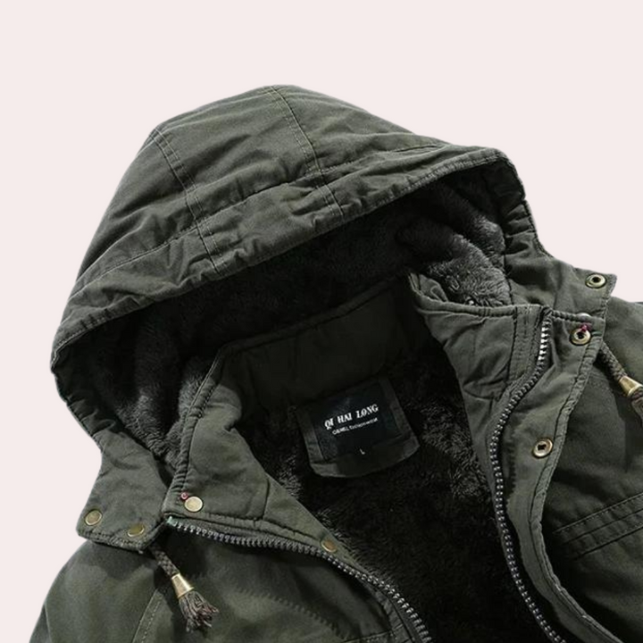 Men's Winter Jacket with Warm Hood - Logan-Green-S-State of Style