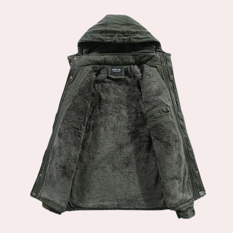 Men's Winter Jacket with Warm Hood - Logan-Green-S-State of Style