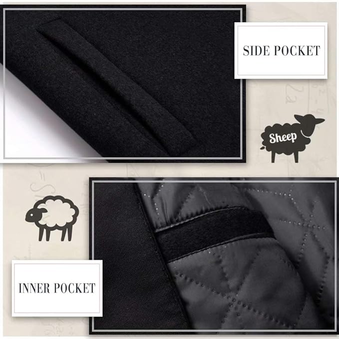 Men's Winter Trench Coat in Wool Blend - Liam-Black 1-XS-State of Style