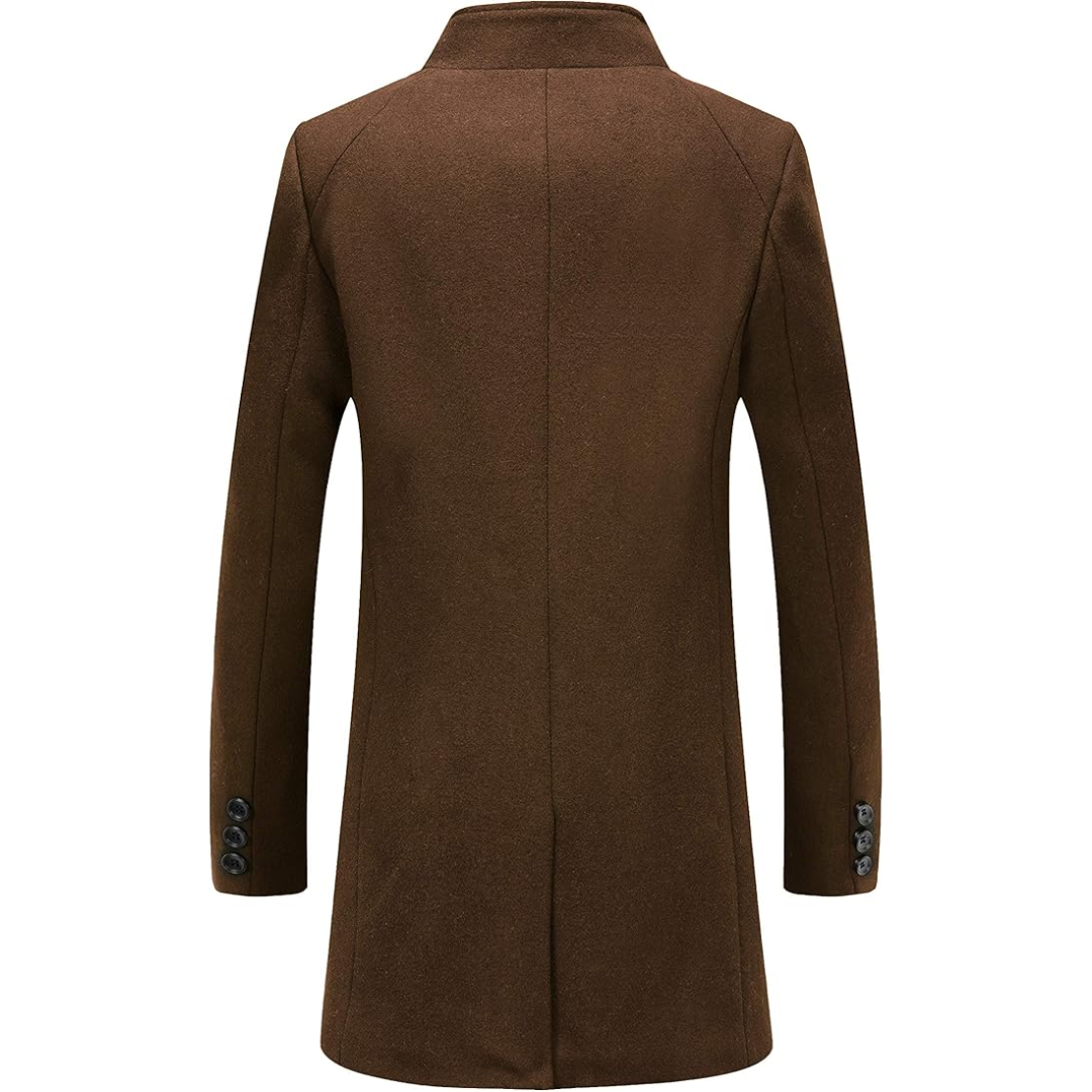 Men's Wool Blend Trench Coat - Pedro-Black-State of Style
